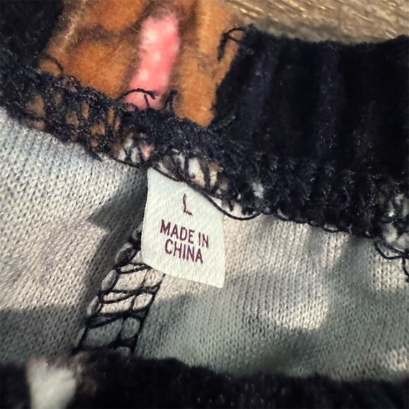 Cozy Fleece Dog Lounge Pants Pajama Bottoms L Husky Corgi Dachshund Tie Waist - Picture 3 of 8